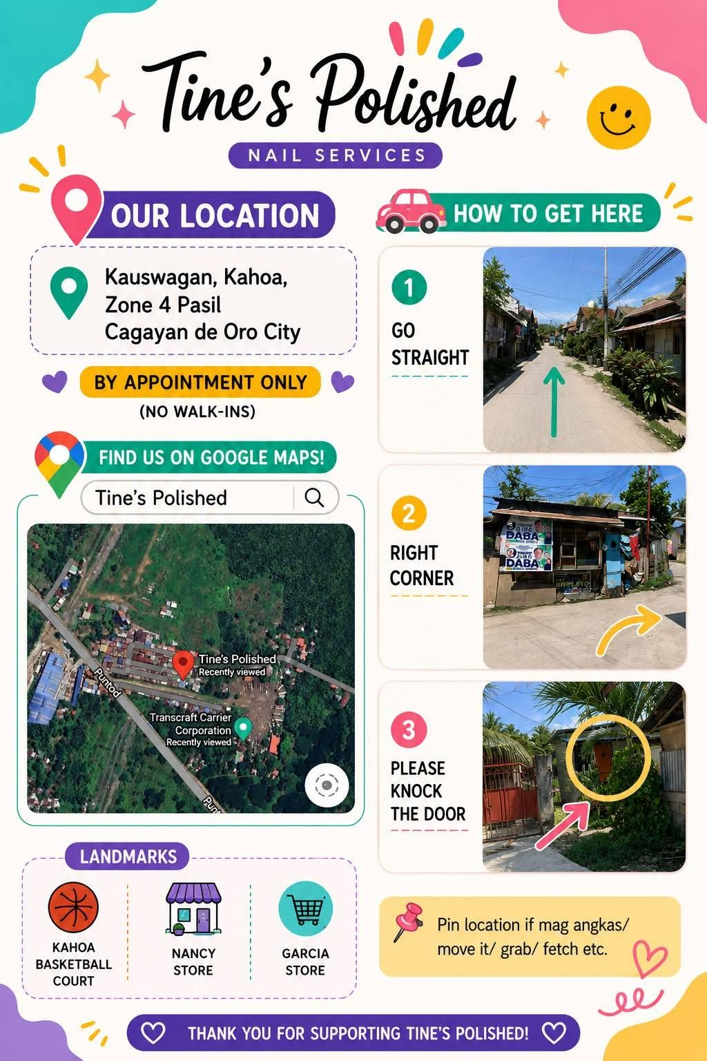 Tine's Polished location and directions guide