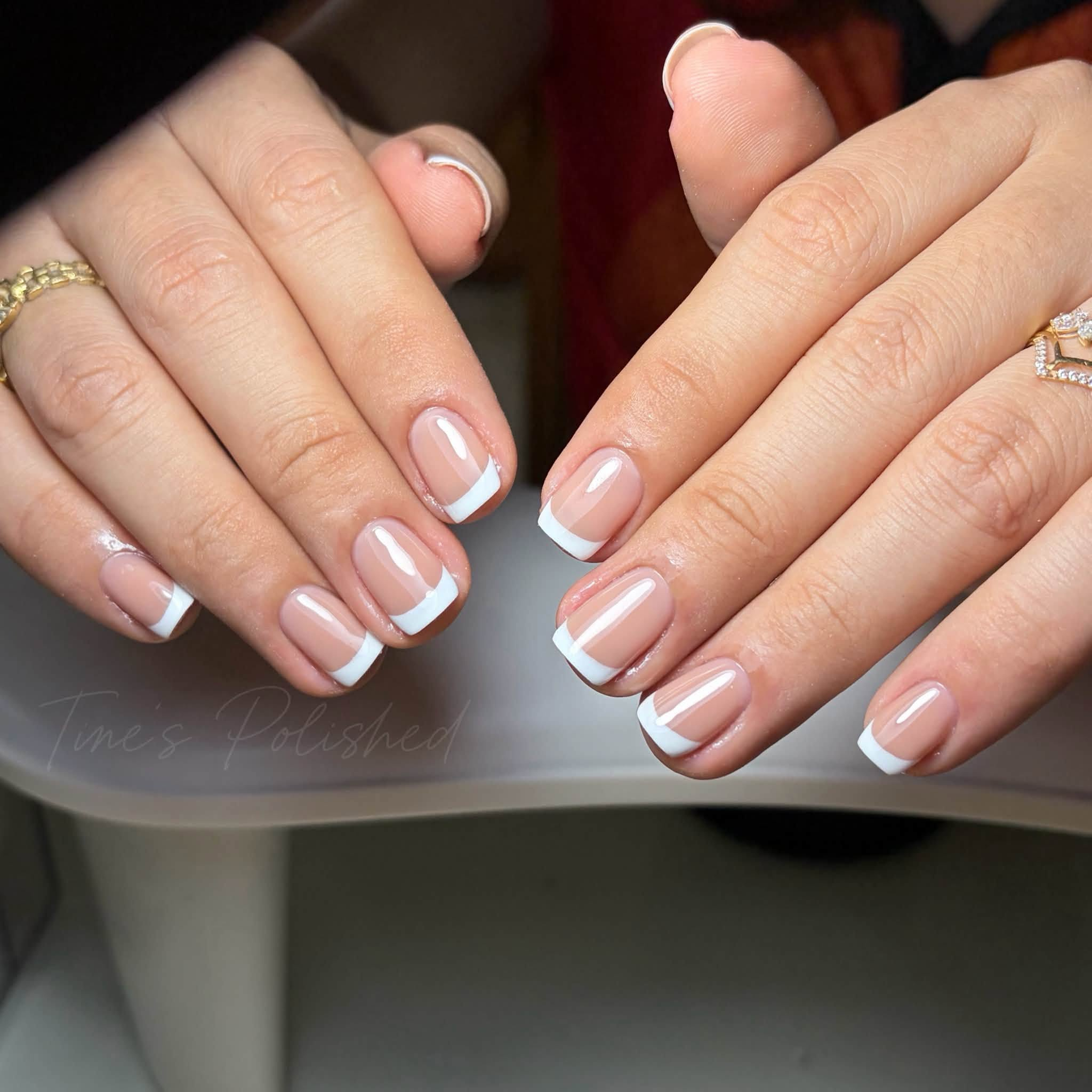 Classic French tip nails